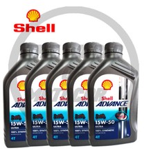 SHELL ADVANCE SINTETICO 100% 15W50 5 LITRI OLIO MOTO E MAX MOTO MAX SCOOTER 4T 