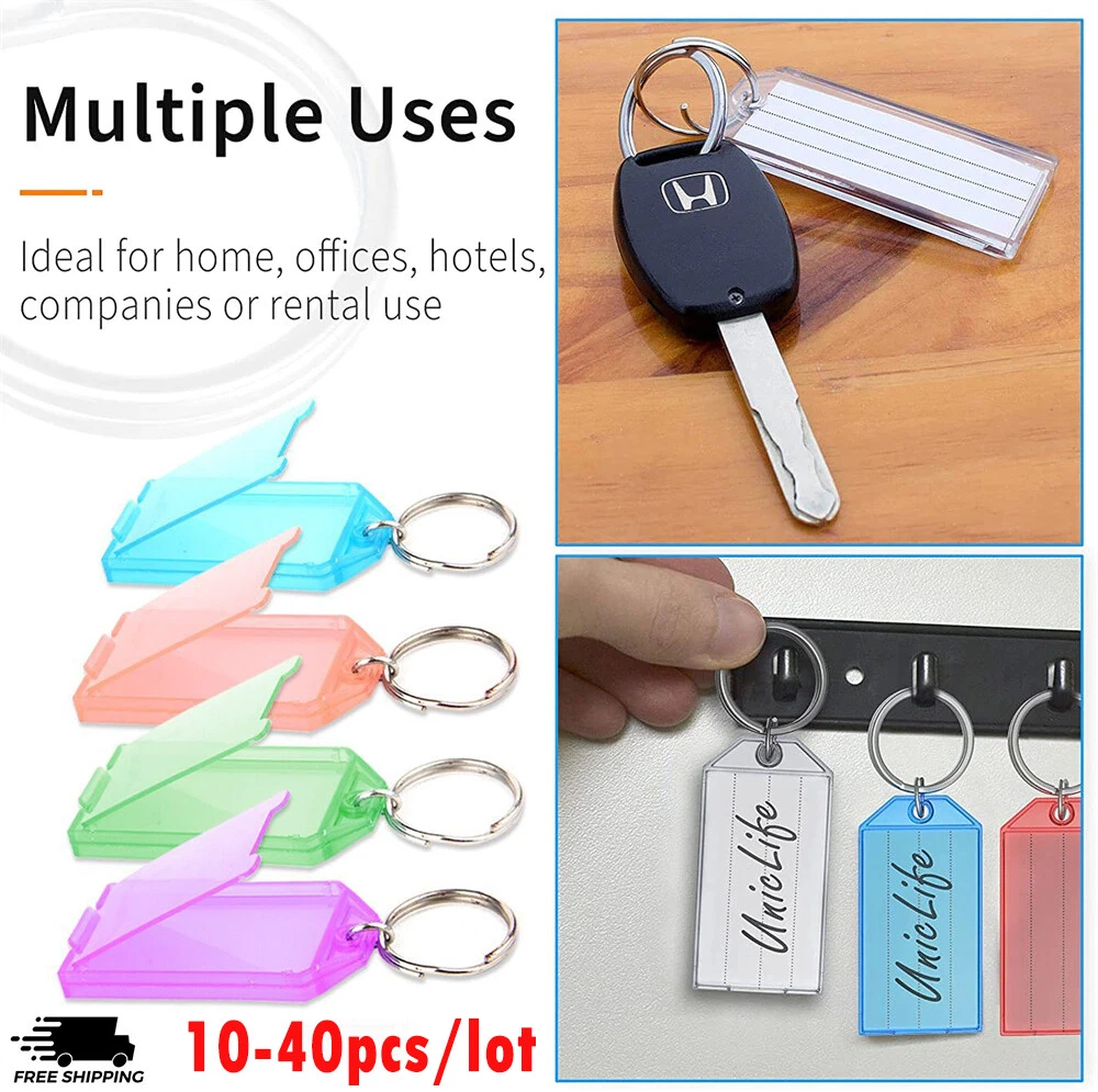 40pcs Plastic Key Tags Key Chain Classification Cards Luggage Cards Name  Labels