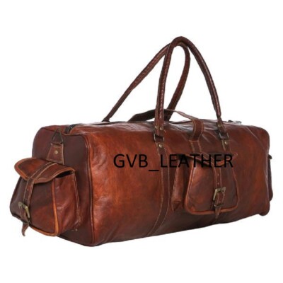 28 '' Wild Ziege Leder Reisetasche Duffel Herren Retro Gepäck Übernacht