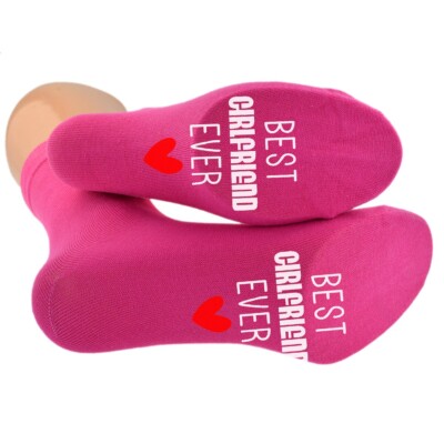 Best Girlfriend Ever Sohle Print Hot Pink Damen Socken UK 3,5-7,5