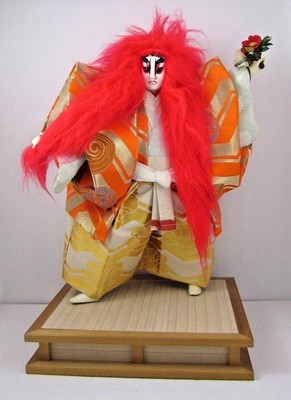 red kabuki wig