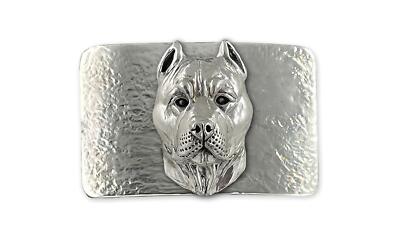 Pit Bull Belt Buckle Sterling Silver Handmade Pit Bull Jewelry PTB6