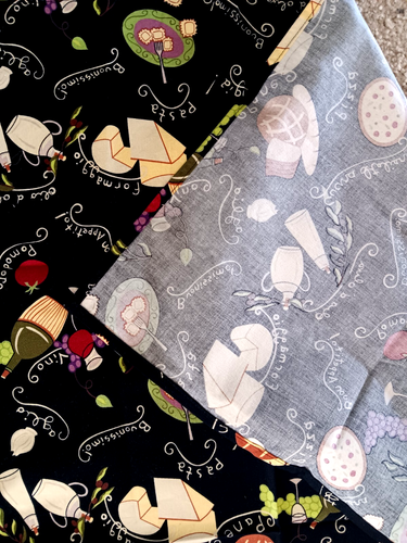 Italian Foods Cotton Fabric Scrap 36" x 36" Pizza Pasta - Picture 3 of 3