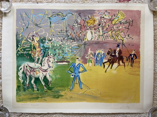 JEAN DUFY Artist's Proof Circus Lithograph Le Cirque Signed Print w/ Jazz Band - Picture 2 of 11