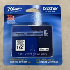 New! Brother International Tze131 Label Tape - 0.50" Width 1/2” TZe-131 12mmx8m