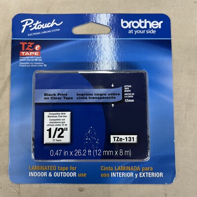 New! Brother International Tze131 Label Tape - 0.50