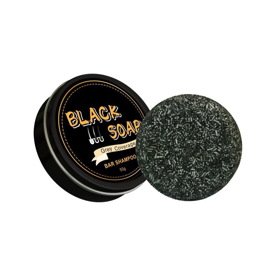 Men's Grey Coverage Bar Shampoo Hair Black Soap for Grey Hair Cover UK