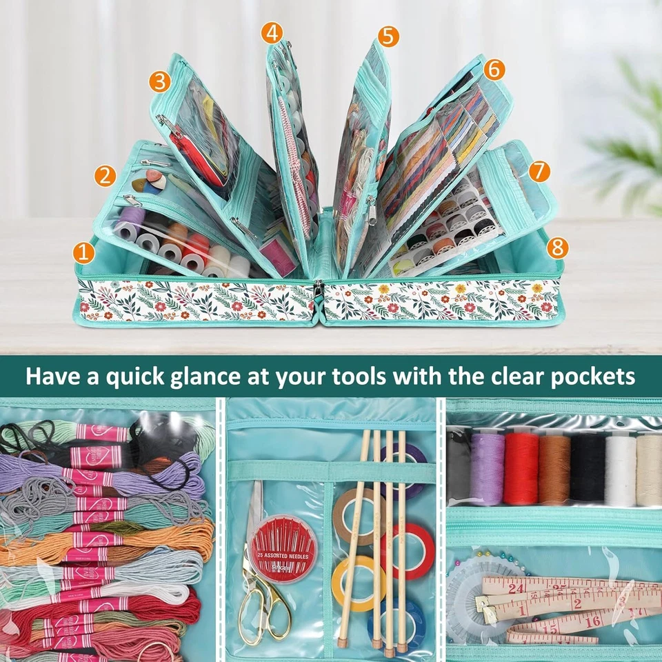 Sewing and Craft Supplies Storage Tote, Large Capacity Travel Packing Organizer - Image 2 of 4