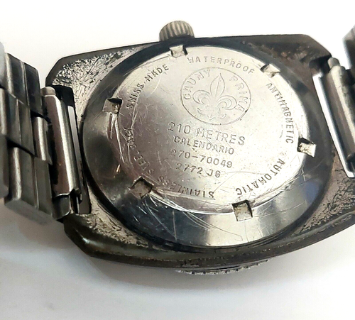 Reloj vintage Diver Cauny Prime 2772 Caunymatic calendario de cuerda 210 m impermeable - Imagen 3 de 3