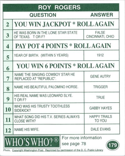 1995 WHO'S WHO? ⭐celebrity trivia⭐ Cards pack fresh (you pick) Free Shipping - Picture 360 of 402