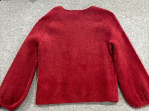 NWT Chelsea & Violet Womens Top Red Faux Fur Sweater Boho Long-Sleeve Top Small - Picture 9 of 9