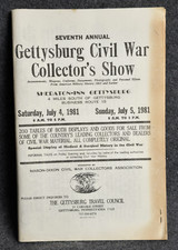 1981 Gettysburg Collector's Show Booklet Mason-Dixon Civil War Collectors Assoc.