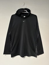 Vintage Nike Basketball Center Swoosh Hoodie Mens M Black Y2K Pullover 00s