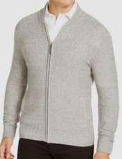  110 Tasso Elba Mens Gray Full-Zip Marled Sweater Sweatshirt Size 2XL REPAIRED 