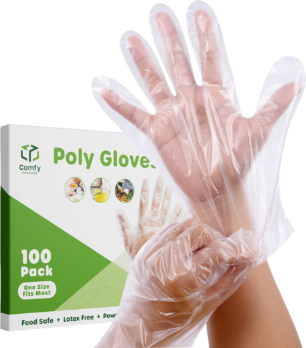 [100 Count Disposable Poly Plastic Gloves for Cooking, Food Prep and Food Servic - Picture 9 of 12