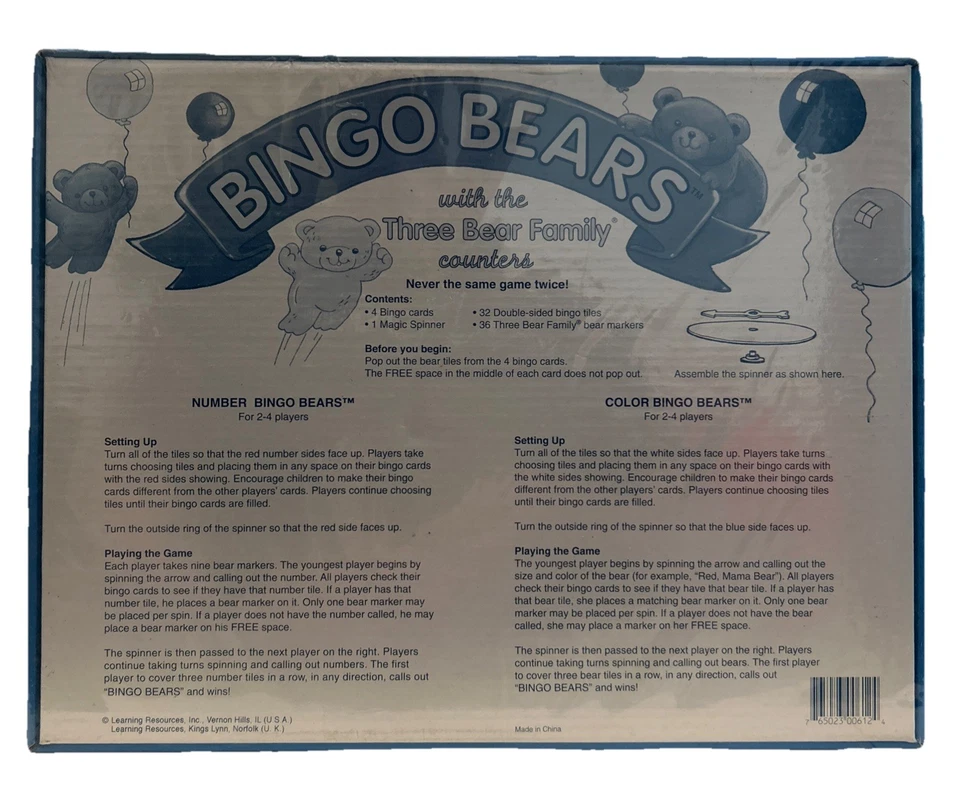 Bingo Bears Game Learning Resources Ages 4-8 2-4 Players New Original Packaging - Image 2 of 3