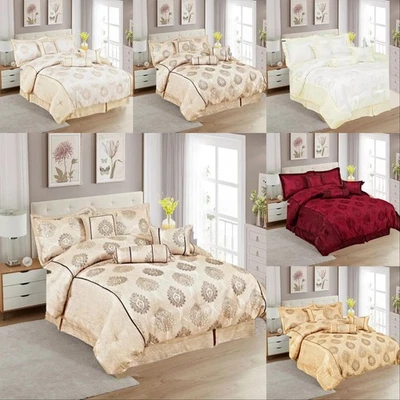 Luxury Jacquard Malta Bedspread Set 7 PCs Quilted Bedding Double King Super King - Image 1 of 4