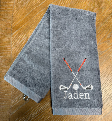 New Embroidered Golf Towel Featuring The Name Jaden