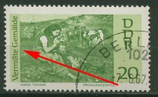 DDR 1967 Vermi&szlig;te Gem&auml;lde mit Plattenfehler 1288 F 2 mit Sonderstempel
