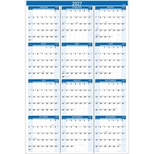 2027 Yearly Wall Calendar, Jan. 2027 to Dec. 2027, 22.8" x 34.4" Open Blue
