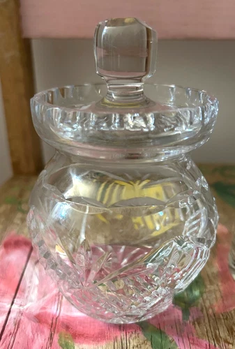 Vintage Waterford Crystal Bowl w lid MINT Condiment Ireland