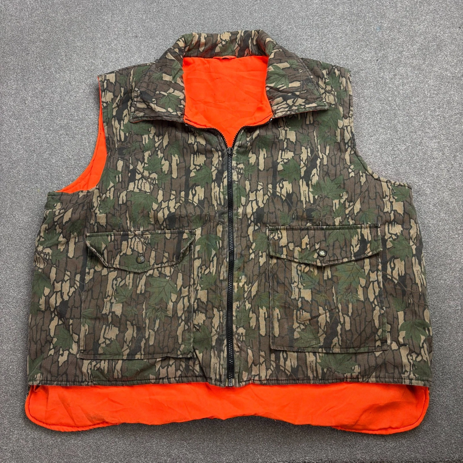 RealTree Jacket Adult X Large Brown Canvas Work Wear Hunting Camo Vest Coat Men*