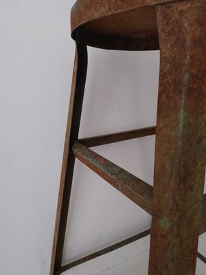 Vintage Industrial Metal Shop Stool - Drafting Seat - 24