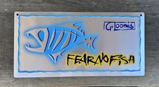 G-Loomis Metal Sign Fear No Fish New! RARE 6” x 12” Perfect License Plate Size!