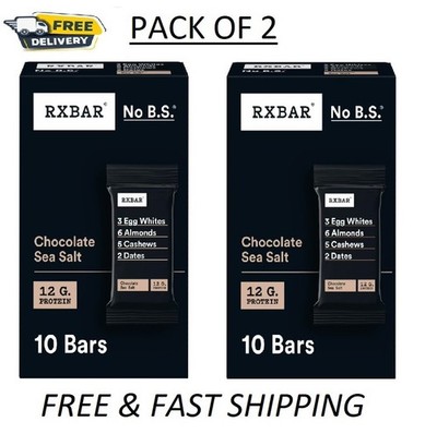 RXBAR Chocolate Sea Salt Chewy Protein Bars Gluten-Free Ready-to-Eat 10 Count