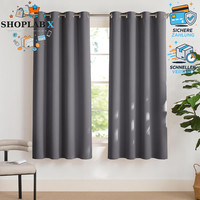 VerdunklungsvorhäNge 2Er Set Grau Hitzeschutz 175X140 Cm Blickdicht Wohnzimmer