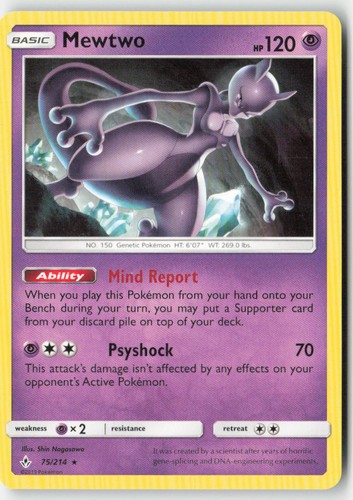 Pokemon - Mewtwo #75/214 Regular - Unbroken Bonds