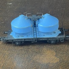 Vintage Lima OO Twin Silo Cement Wagon Blue Circle
