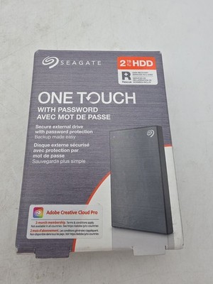 Seagate One Touch with Password Portable Hard Drive 2TB Grey New Boxed HDD 1tuch
