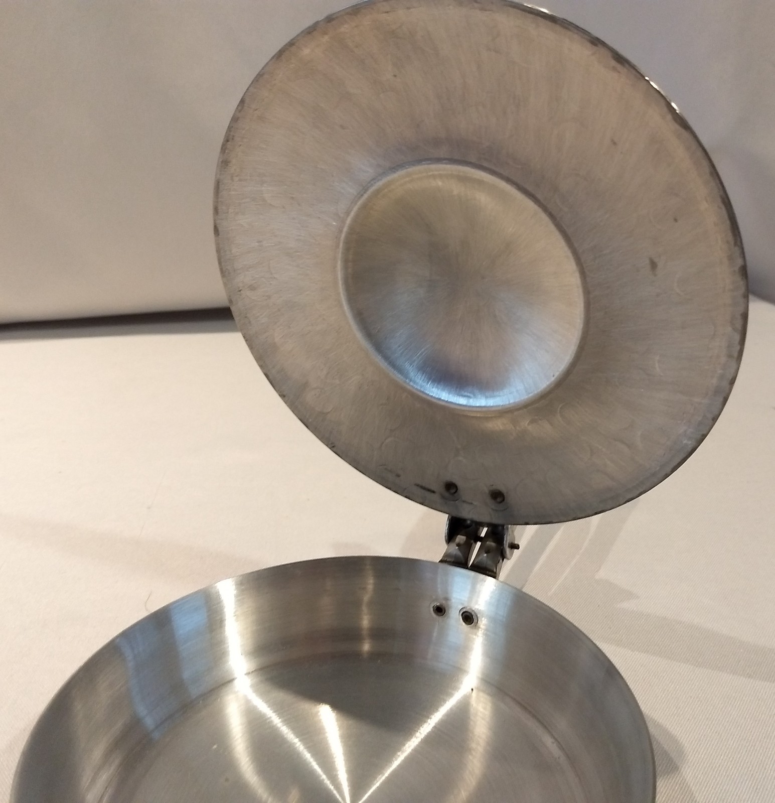 Vintage Silent Butler Crumb Catcher with Floral Pattern - Pewter