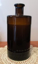 New Brown Heavy Thick Glass Decorative Bottle 8"