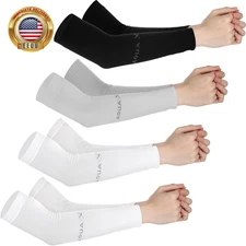 4 Pairs Arm Sleeves,Sun Sleeves for Men UV Protection Golf UV Sleeves Sun Protec
