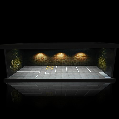 Diorama USA 1/43 modello garage illuminazione LED parcheggio auto showroom scena esposizione - Foto 72 di 91