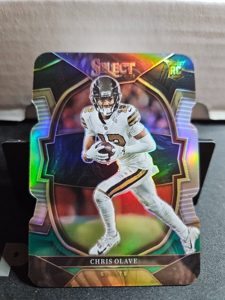 2022 Panini Select Chris Olave Rookie Die Cut Black & Green Prizm RC #30 Saints