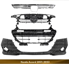 Front Bumper Cover Fascia & Grille Assembly Kit for Honda Accord 2021-2022