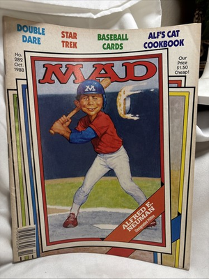 #ad MAD Magazine Oct 1988 BASEBALL CARDS Alf Cat Cookbook Star Trek $7.77
