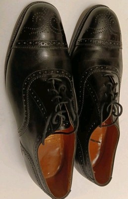 TRICKERS Black Semi Brogue Oxford Dress Shoes Size 9 US MADE IN ENGLAND Lace Up