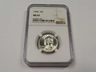 1949 NGC MS 63 WASHINGTON QUARTER 90 PERCENT SILVER COIN 25 CENT