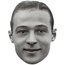 Rudolph Valentino (Smile) Celebrity Mask, Flat Card Face, Fancy Dress Mask