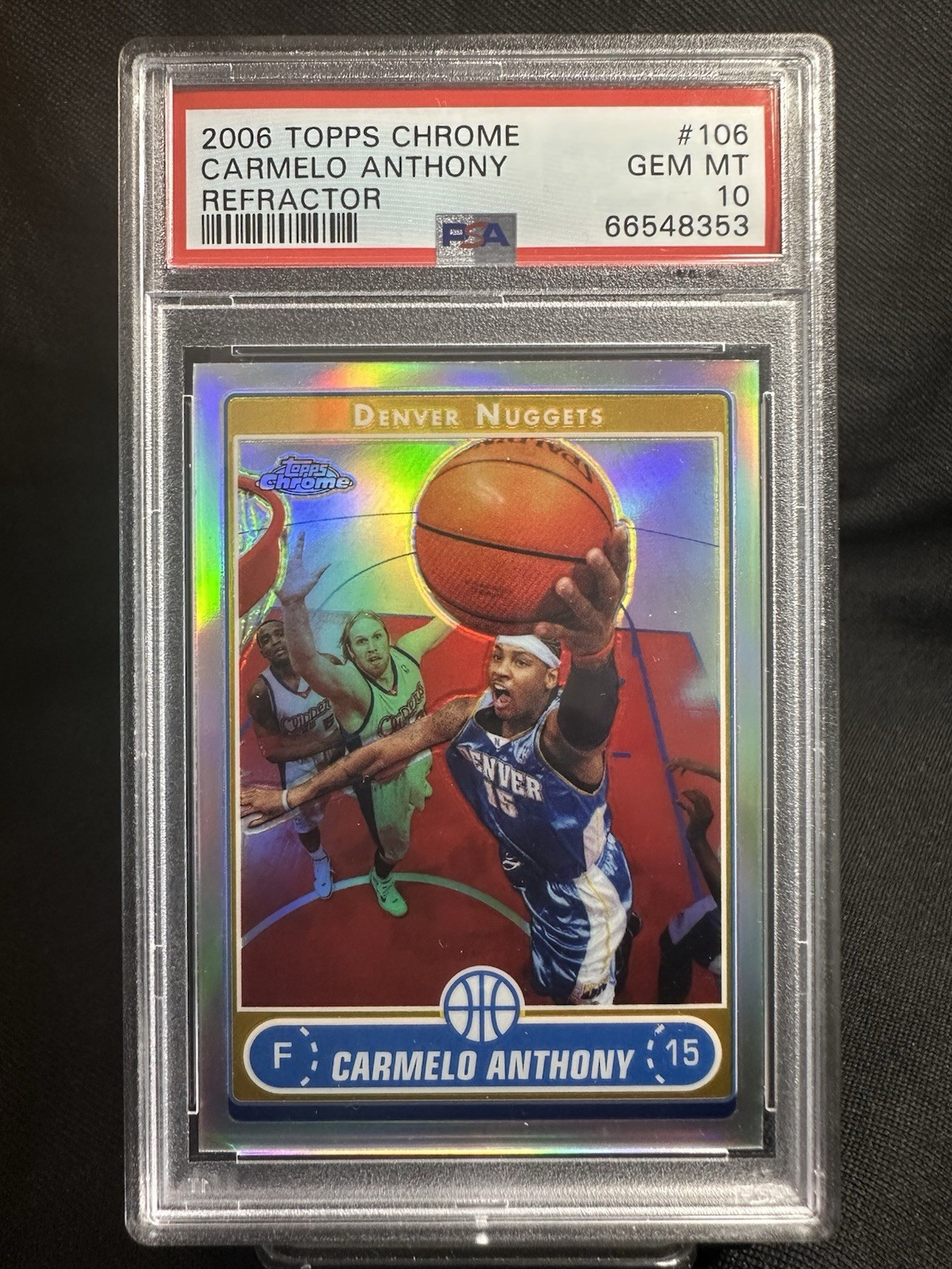 Carmelo Anthony 2006 Topps Chrome #106 Refractor  PSA 10 Low Pop
