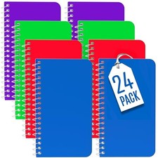 Pocket Notebook, Small 3x5 Notepad  College Ruled, Mini Spiral 24 Pack