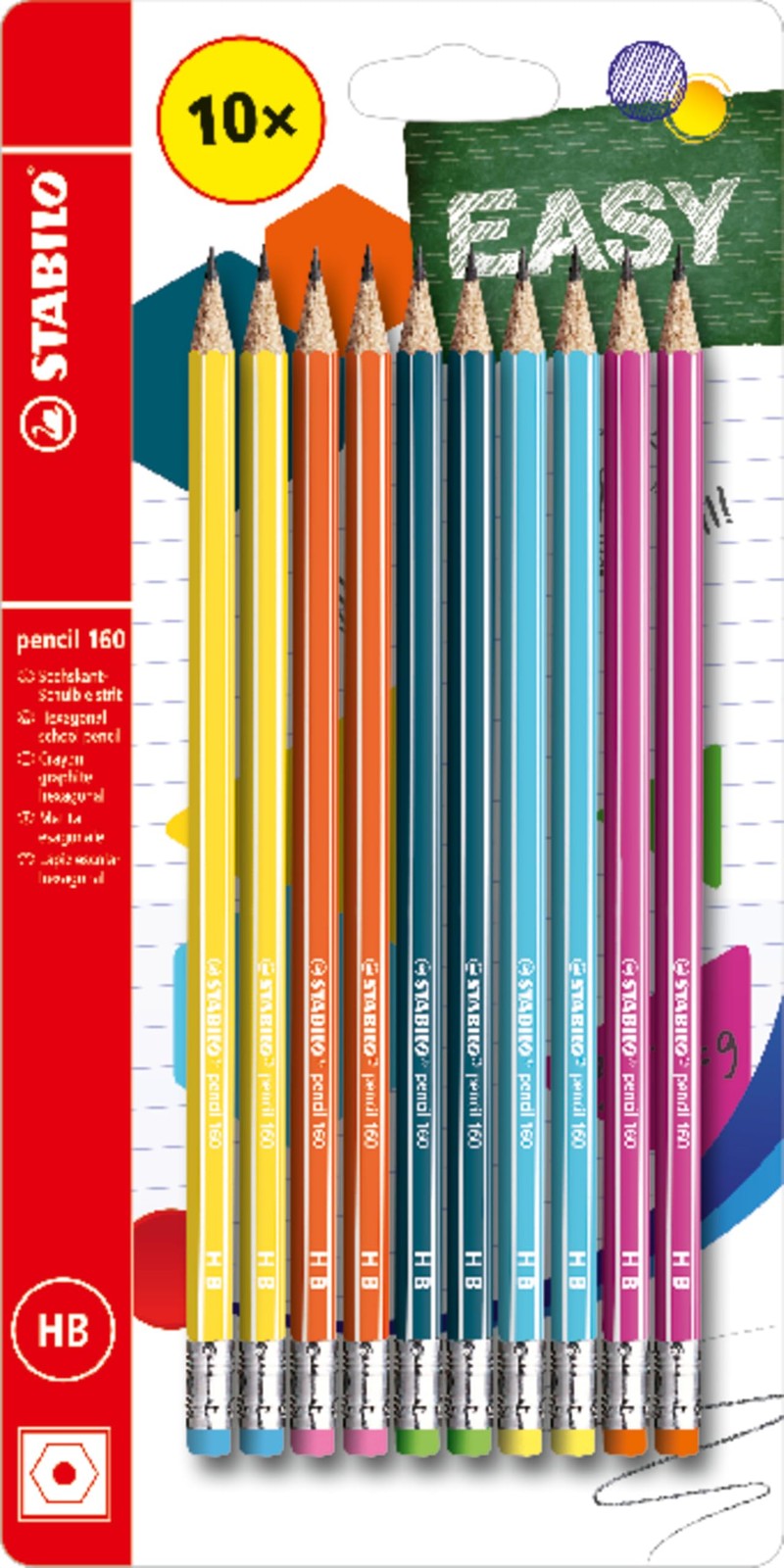 Crayon graphite HB Pencil 160 lot de 10 pour dessin et écriture
