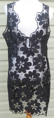 #ad #ad FOR LOVE amp; LEMONS XL mini bodycon Dress sheer lace black no slip $39.88