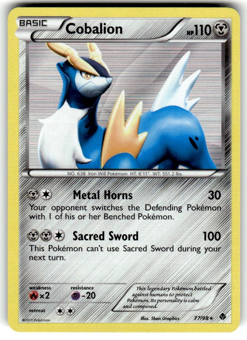 Pokemon tcg Emerging Powers #77/98 Cobalion Holo Rare NM