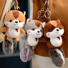 Bag Keychain Backpack Charm Squirrel Plush Soft Stuffed Animal Pendant Toy