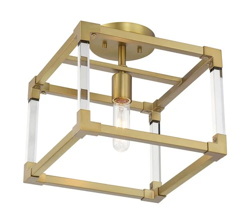 Minka Lavery 1455 Oro District 1 Light 11"W Vantage Semi-Flush - Brass - Picture 4 of 9